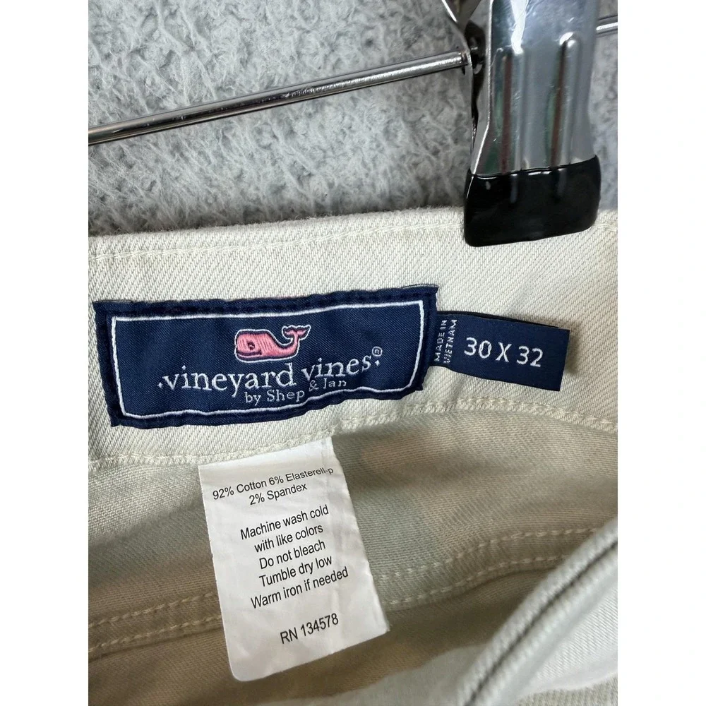 Vineyard Vines Jeans Mens 30x32 White Light Wash Slim Tapered Stretch Denim Men